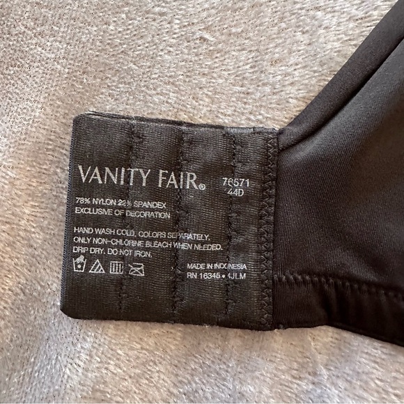 NWT Vanity Fair Radiant Womens Back Smoothing Underwire Bra Midnight Black - Picture 11 of 11